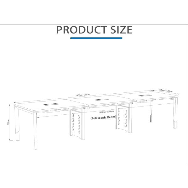 Sleek And Professional Office Conference Table High Capacity Scratch-resistant Surface Durability