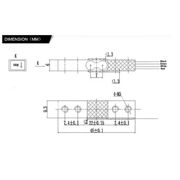 Micro Electronic Systems Strain Gauge Sensor Load Cell C3 500G 1Kg Flat for Weight Measurement