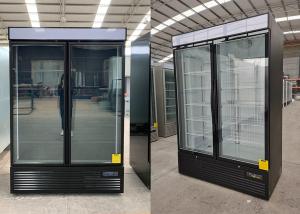 Wholesale Self Contained Glass Double Door Display Freezer With Light Canopy from china suppliers