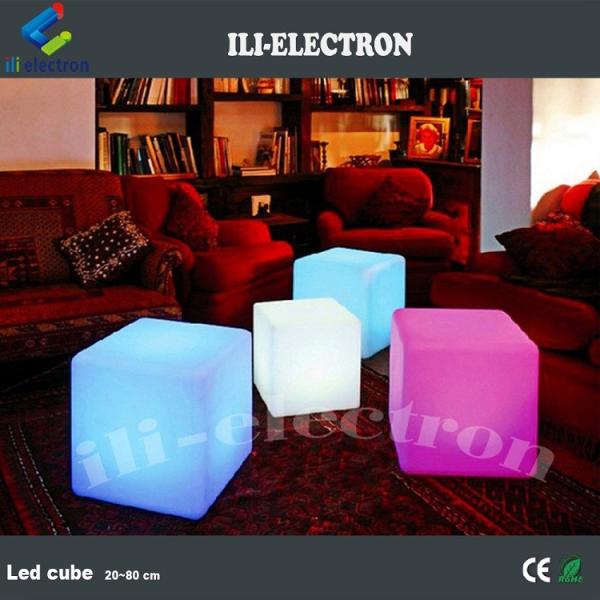 PE material LED cube seat for decoration led cube table