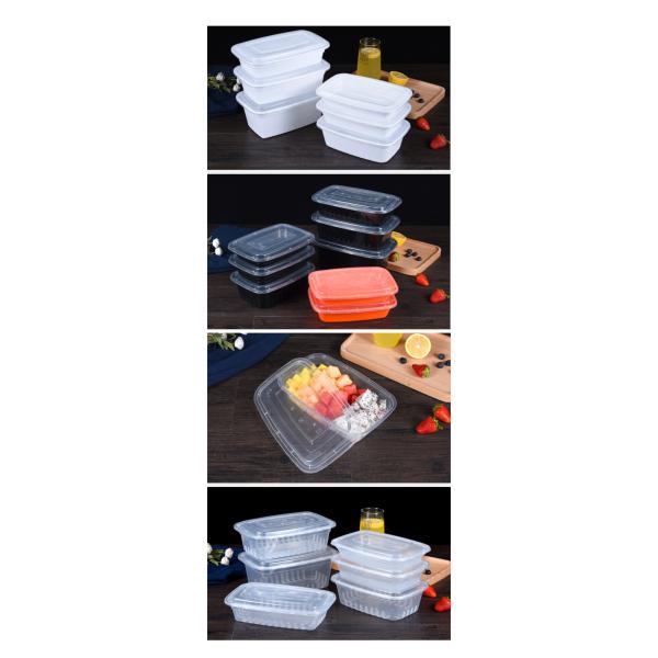 Leak Proof Plastic Food Storage Boxes Disposable Take Away Packaging