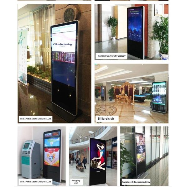 43 Inch Optional Touchscreen Enabled Digital Signage Supporting Windows and Android for Wall-mounted Free-standing or Ceiling-mounted Installations