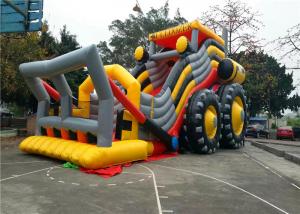 China Bulldozer Theme 1000D PVC Tarpaulin 14mL Inflatable Fun Land on sale