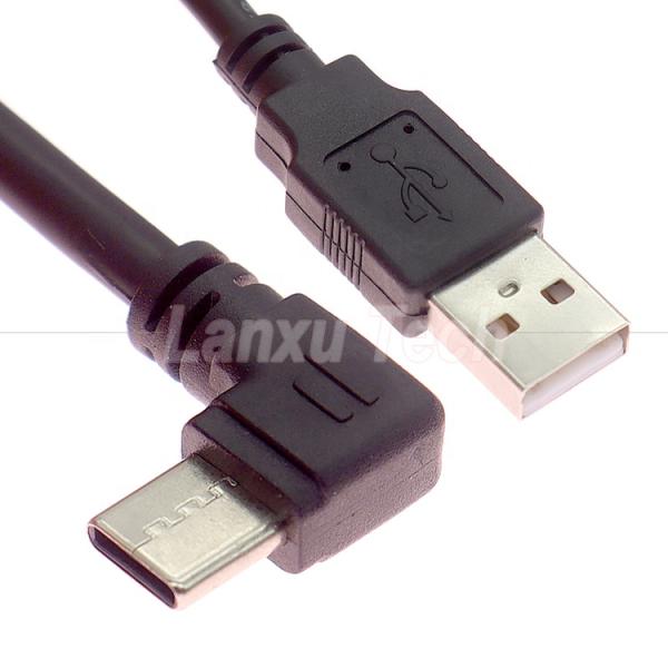 1m 2m 3m 5m Data Charging 90 Degree Up Down Left Right Angle USB to Type C Extension Cable