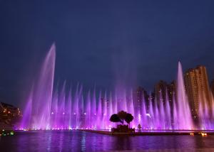 China Multi Colored Water Fountain , RGB Led Light Water Feature Large Scale on sale