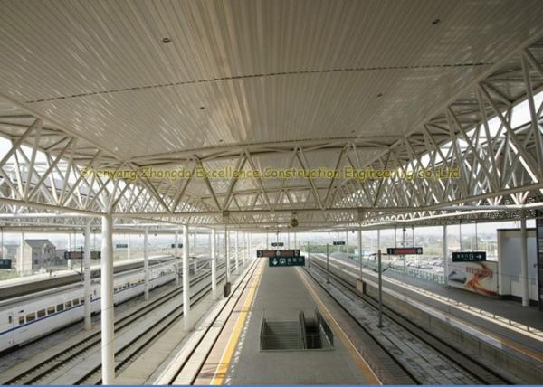 Galvanized steel truss space frame bus/train station
