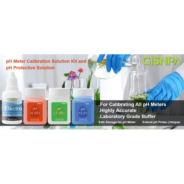 Complete PH calibration solutions kit display