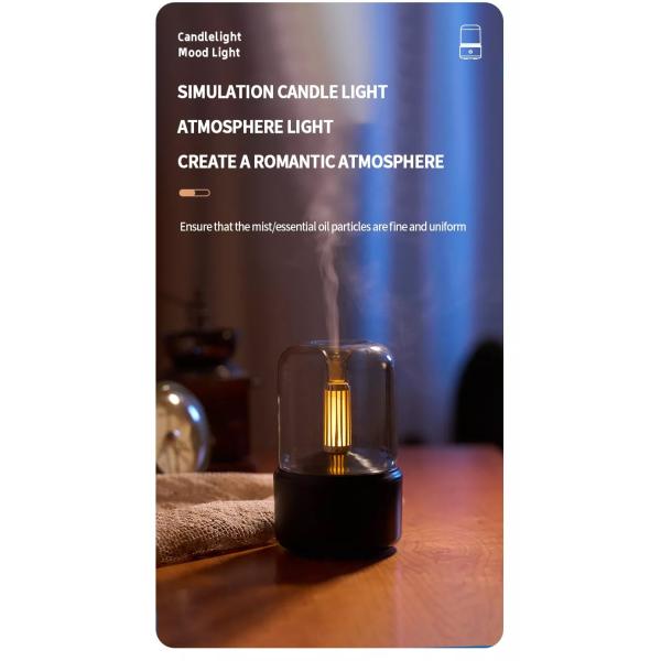 H2o Spray Mist Maker Fogger Aroma Diffuser Essential Oil Car Air Humidifier Mini Atmosphere Simulation Candle Light Humidifier