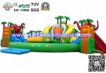 Outdoor Inflatable Water Park For Kids , Large Inflatable Water Slides With Pool