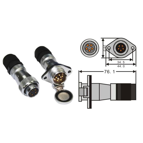Trailer Rear Backup Camera Extension Cable With 5 Pin Connect Plastic Socket