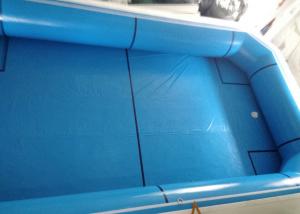 Wholesale PVC Tarpaulin Blue Portable Swimming Pools , Inflatable Water Park Fire Retardant from china suppliers