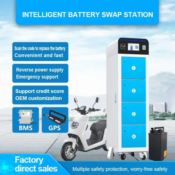 Custom 4 Slot Battery Swapping Cabinet Change Station For Electric 3/4 Wheeler Car