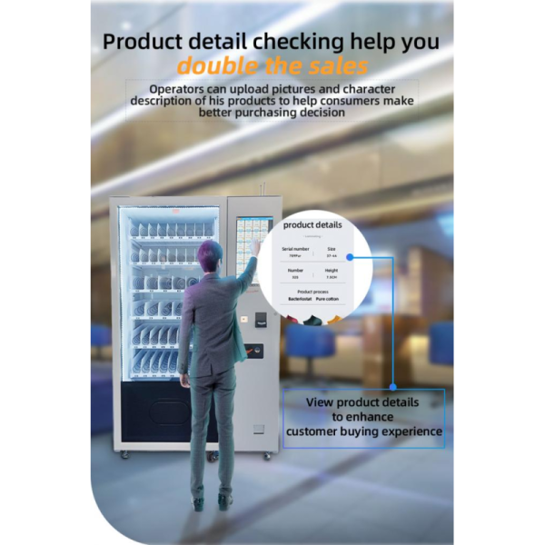 Smart Snacks and Beverages Vending Machine With Top Light Box and Multiple Payment Method