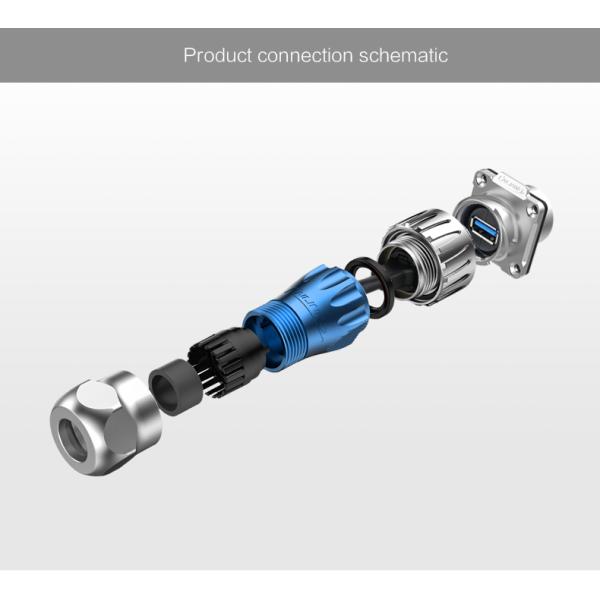 CNLINKO Usb Cable Connector Panel Mount Plug Socket With Dust Cover Ip67 Waterproof Rugged Usb Connector