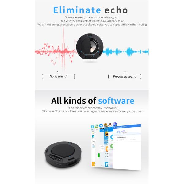 4 Pieces Wireless USB Conference Microphone Automatic Noise Reduction And Echo Cancellation 360° Omnidirectional Speaker