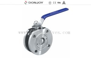 Wholesale Higher Pressure Wafer type flange Sanitary Ball Valve manual SS304 / SS316L from china suppliers