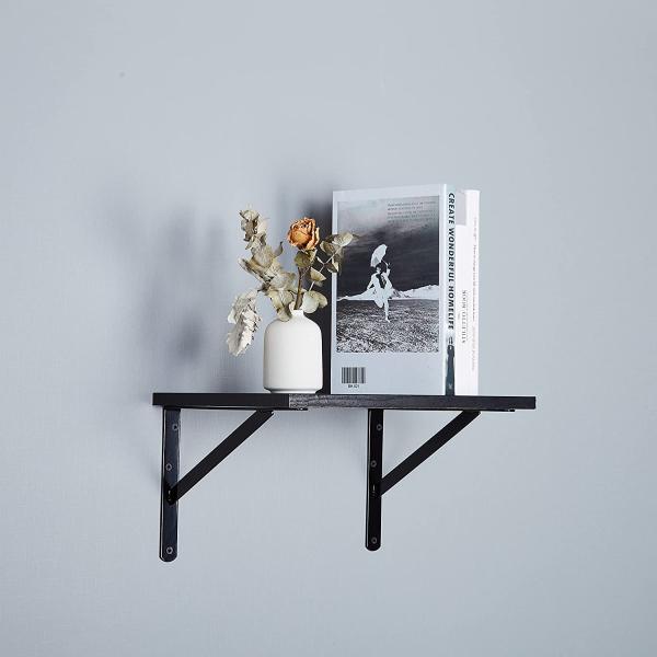 Space-saving Silver Triangle Drop Down Shelf Brackets for 4-6mm Thickness Wall Mount