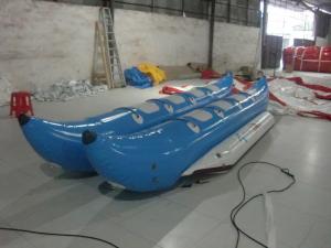 Wholesale Blue Inflatable Toy Boat / 6 Person PVC Inflatable Water Sports Banana Boat from china suppliers