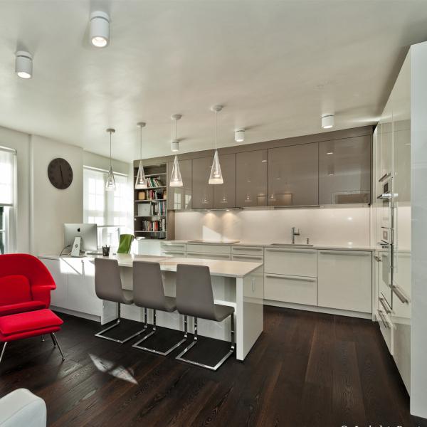 High Gloss Acrylic Kitchen Cabinet L Shape Kitchen Island Table