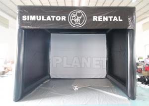 China Outdoor Indoor Sport Black Custom Logo Inflatable Screen Golf Simulator Tent on sale