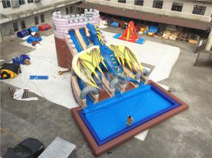 China Industrial Commercial Grade Dragon Big Inflatable Water Slides 15*11*8m Customized on sale