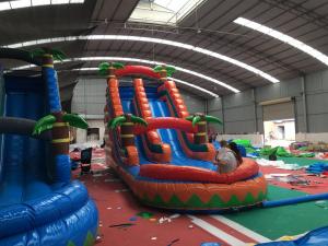 Wholesale Outdoor Backyard Blow Up Water Slide With Forest Palm Tree 3 Layer PVC Vinyl Material from china suppliers