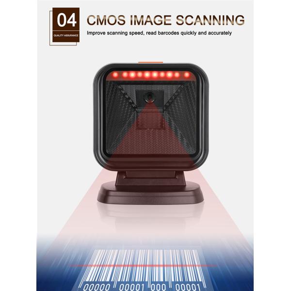 High Performance 1D 2D Hands Free Scan Qr Bar Code Reader Desktop Presentation Barcode Scanner