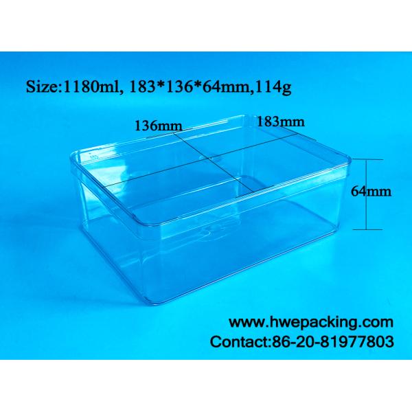 Rectangular Bpa Free 40oz PET Clear Plastic Box No Handle