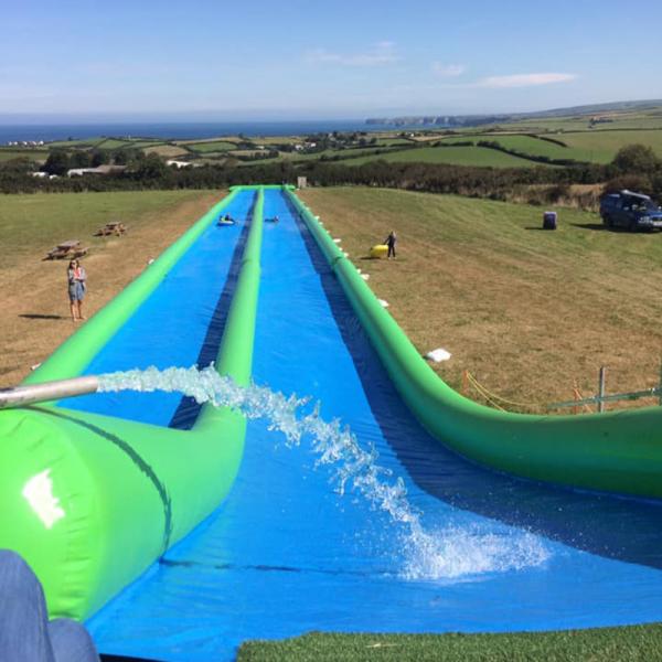 Quality 100m Giant Inflatable Slip N Slide With Pool For Kids And Adults for sale