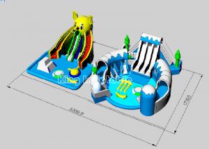 Wholesale 0.9MM PVC Tarpaulin Big Bear Inflatable Water Park With Large Blue Swimming Pool from china suppliers