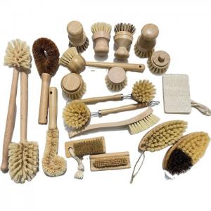 China Natural Sisal Bristles Wood Bathroom Scrub Brush Bamboo Toilet Cleaning Brush on sale