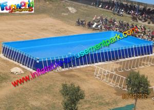 Wholesale Summer Rectangular PVC Water Inflatable Swimming Pools with Metal Frame from china suppliers