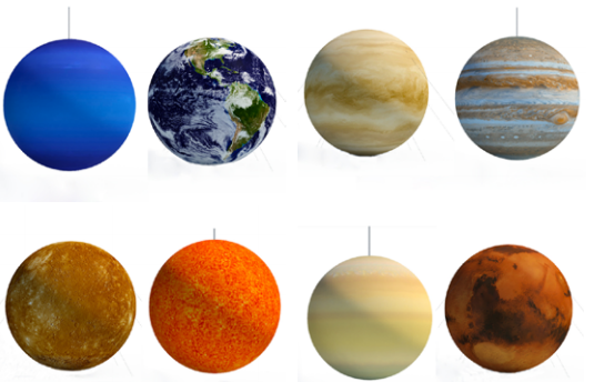 Factory Direct Supply Giant LED Inflatable Hanging Solar System Planets For Decorative Purposes,