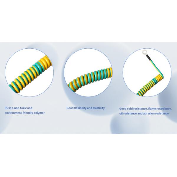 Retractable Spring Loaded Cable for Medical Equipment Cable and Flame Retardant PVC