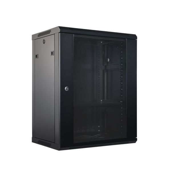 15U 19" 600*450/600 WS4 Wall Mount Network Cabinet Static loading 100kg with glass door