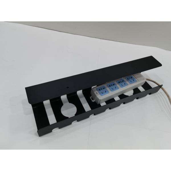 Single Tier Black Oval 3-Hole Adjustable Wire Storage Rack for Under Table Efficiency