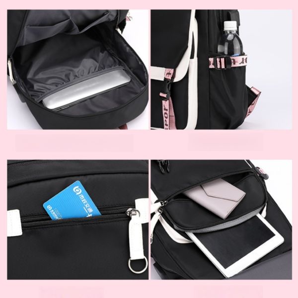 Colefa Korean Version Minimalist Multi-layer 13 Inch Computer Backpack Headphone Jack for Middle High School Students Backpack