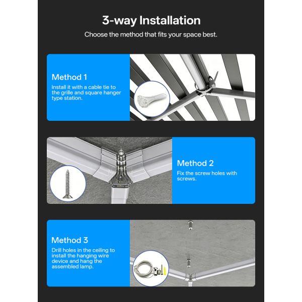 422W LED Hexagonal Light Modular Ceiling System with Connectable Honeycomb Panels Designed for Garage Gym Workshop and Office