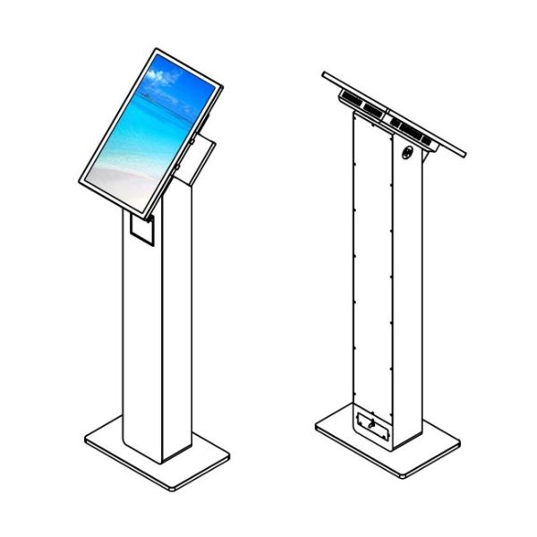 23.6 Inch Android All-in-One POS Terminal Self Ordering Kiosk Software QR Code Scanner Ticket Printer