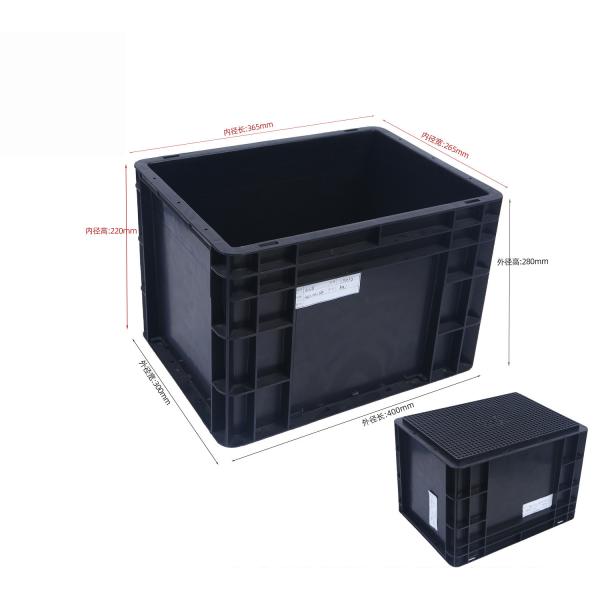 400x300mm Storage Container Stackable ESD Industrial Plastic Storage Bin Box Conductive Crate
