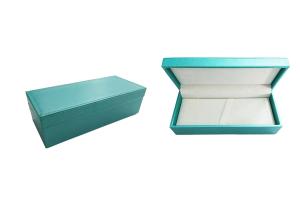 Customized High Grade PU Gift Box Case Green PVC Wooden Pen Box