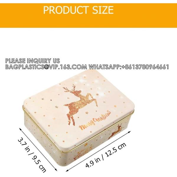 Tin Boxes Mixed Patterns Holiday Tinplate Boxes Greeting Gift Card Holder Metal Decorative Boxes Christmas Cookie Tin