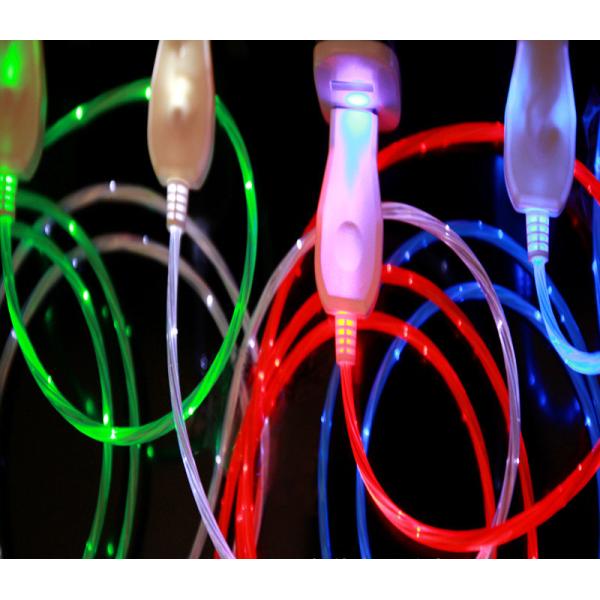 Type c iPhone lighting micro usb LED light shining bright night light USB cable