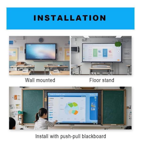 110 Inch Interactive Whiteboard with 178° Viewing Angle and 20-Point Touch Smart Whiteboard