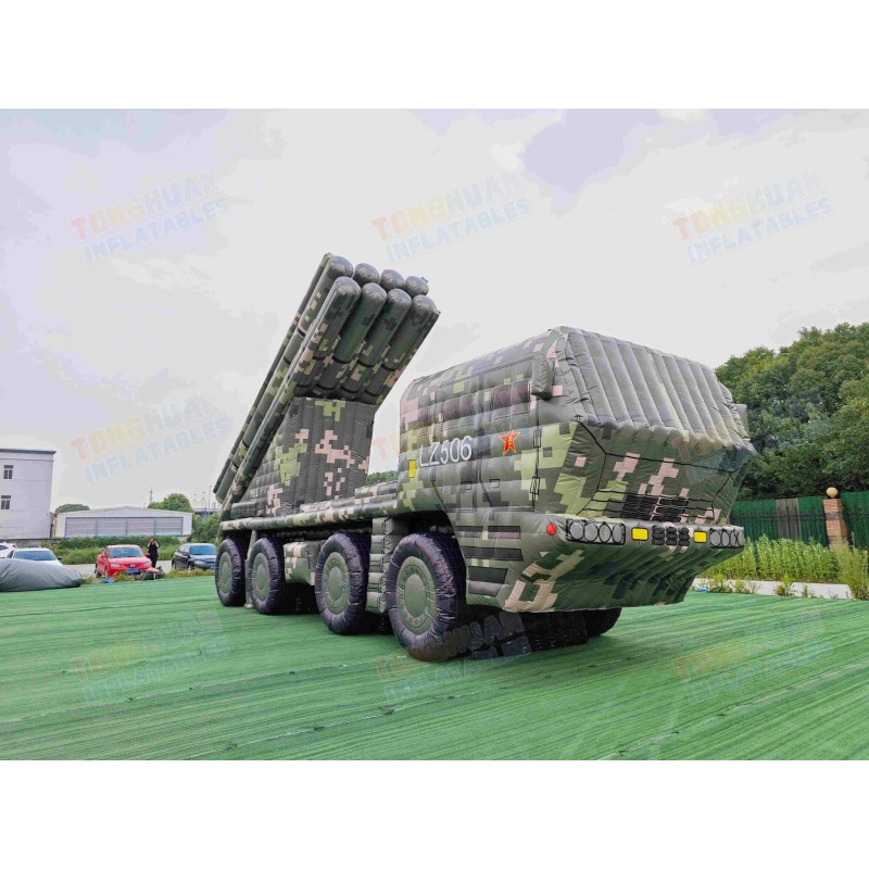 Inflatable Launcher Vehicle Decoy Custom Truck Replica Camouflage Artwork Outdoor Training Display Event Installation Project Presentation Use