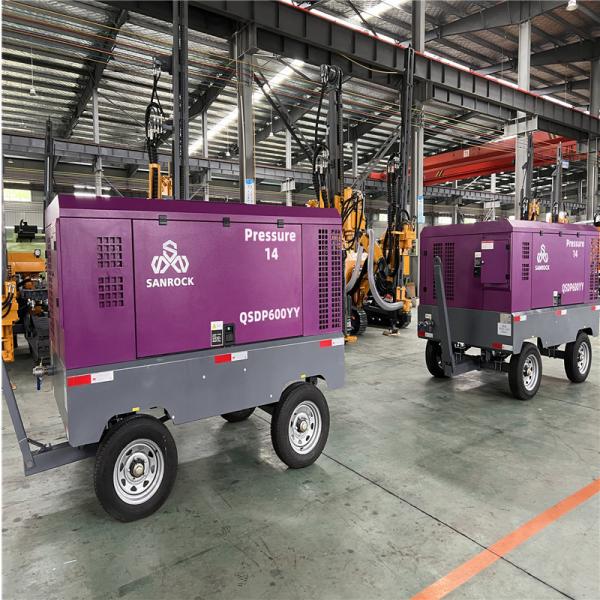 Screw Air Compressor 2 Wheels High Pressure Air Compressor Machine Small Air Compressor