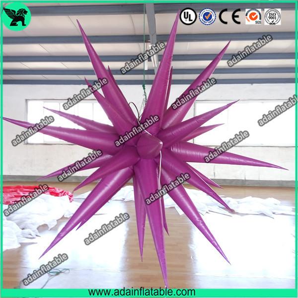 Quality 2m 210T Polyester Cloth Purple Inflatable Star for sale