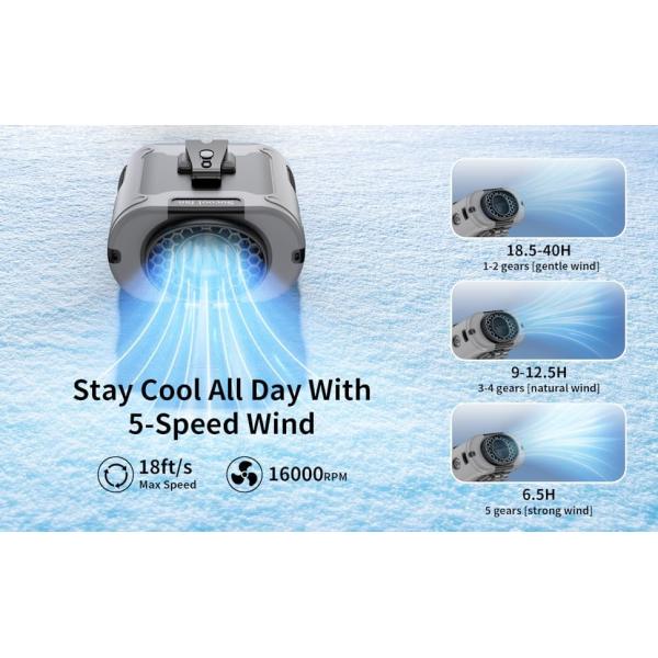 Socool Fan Waist Clip Camping Multifunction Portable Fan 10000MAh With Sos Led Light