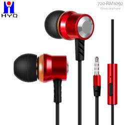 China Stereo Volume Control Metal Wired Earphones Super Bass Luxurious 3.5mm Mic Wired Earbuds for sale