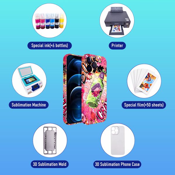 Cost Effective Phone Case Printer 3D Heat Press with Reusable Universal Molds